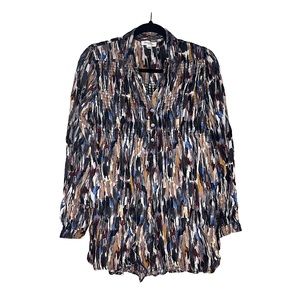 Beach Lunch Lounge | Women's Patterned Long Sleeve Blouse | Size M